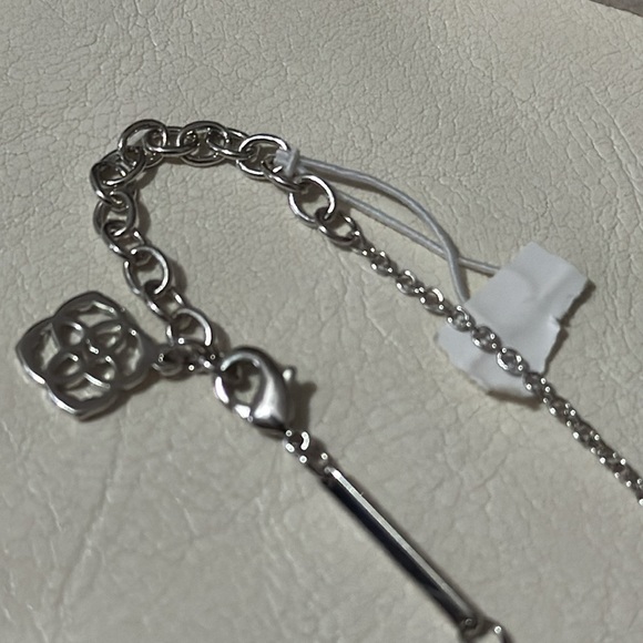 NWT-Kendra Scott “Elisa” Pendant Necklace- Silver Rhodium-Anthracite Gray Stone - Picture 14 of 17